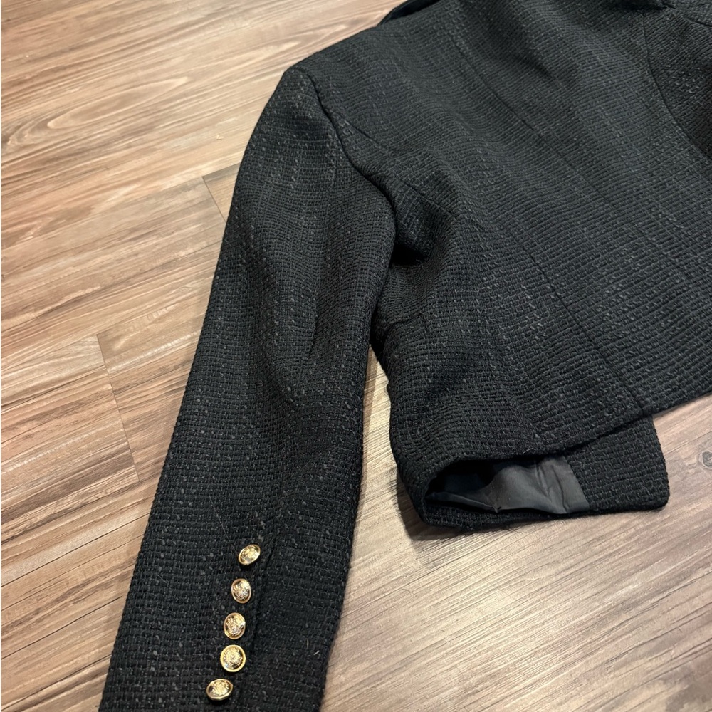 Elegant Black Double-Breasted Women's Jacket - Picture 5 of 6